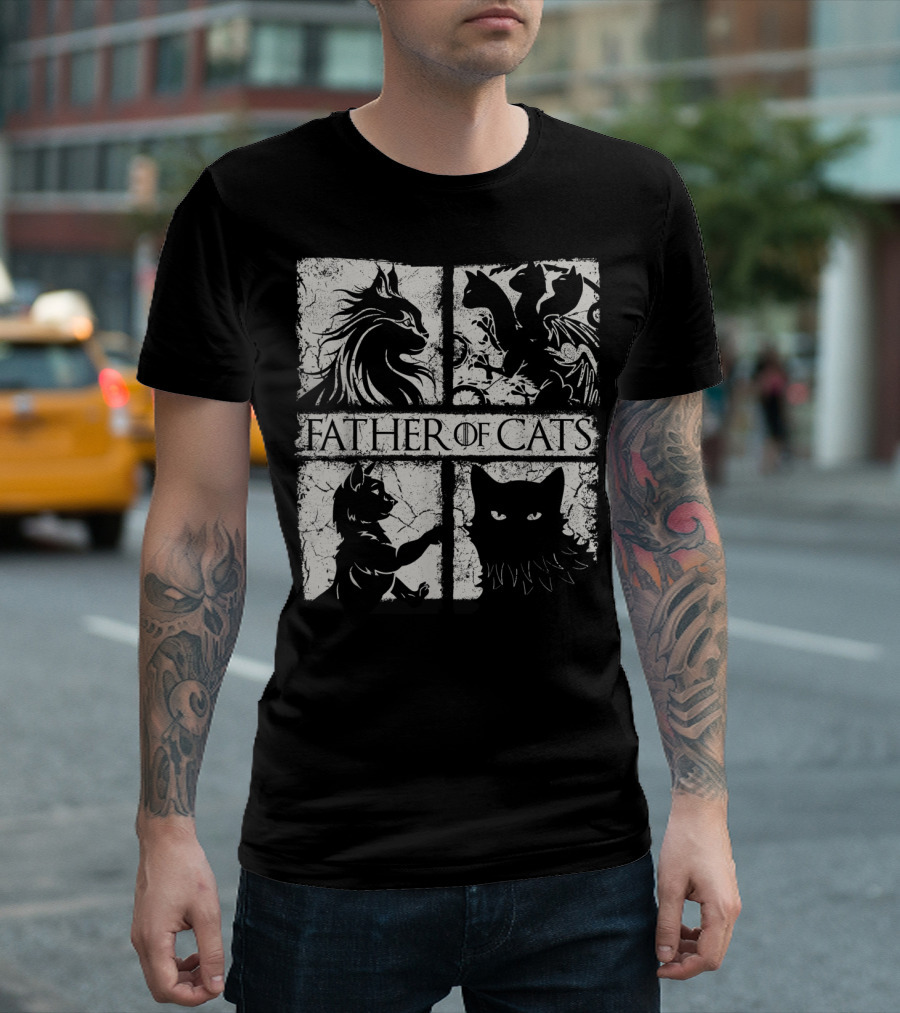 Father of Cats Mythical and Fierce Cat Lovers T-Shirt