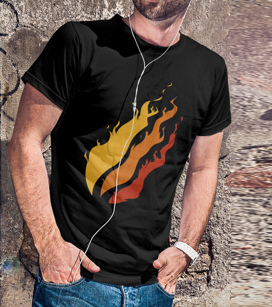 Fire Nation Boys Gaming Playz Streamer Gamer Fiery Flame Elements T-Shirt