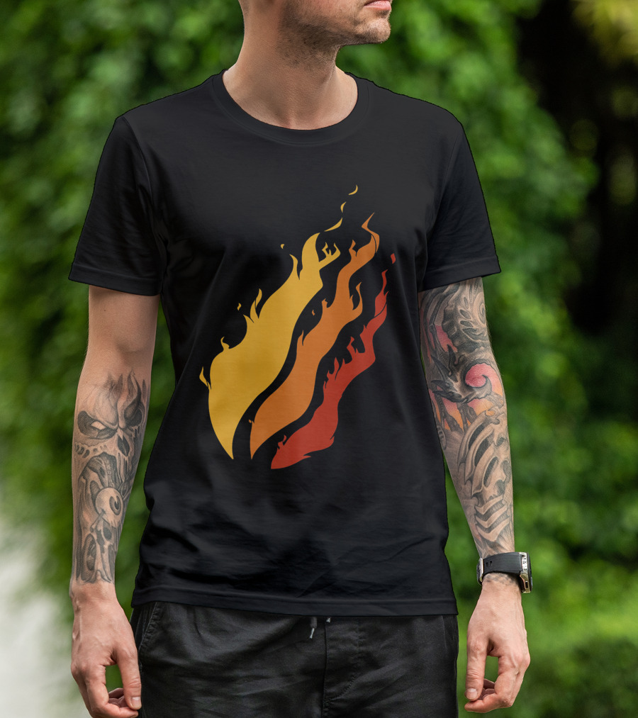 Fire Nation Boys Gaming Playz Streamer Gamer Fiery Flame Elements T-Shirt