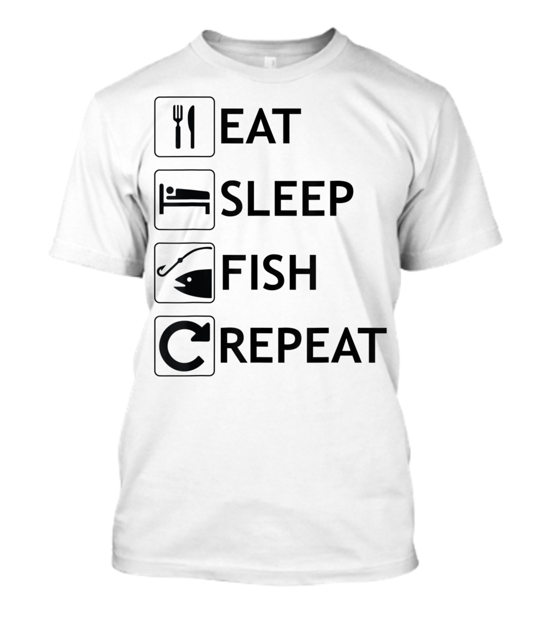 Eat Sleep Fish Repeat Funny Fishing Iconic Routine T-Shirt