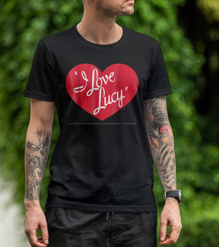 I Love Lucy Heart Script Text T-Shirt