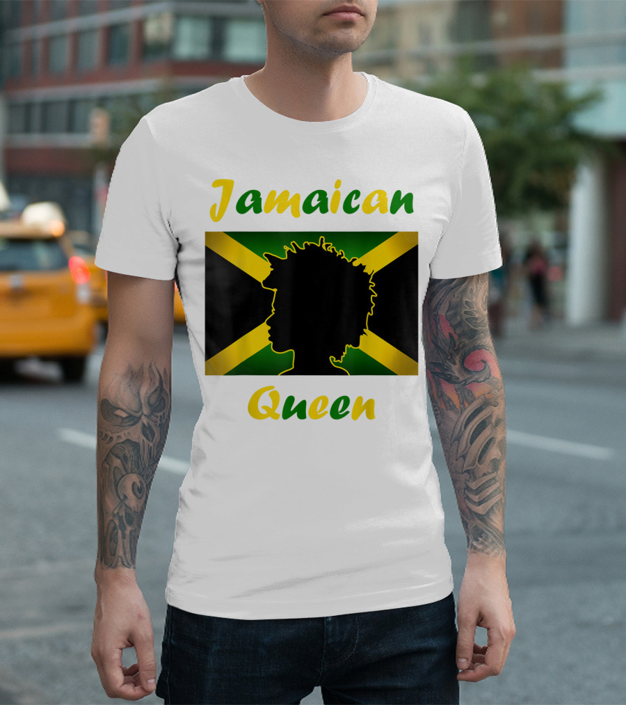 Jamaican Queen Independence Silhouette Flag T-Shirt
