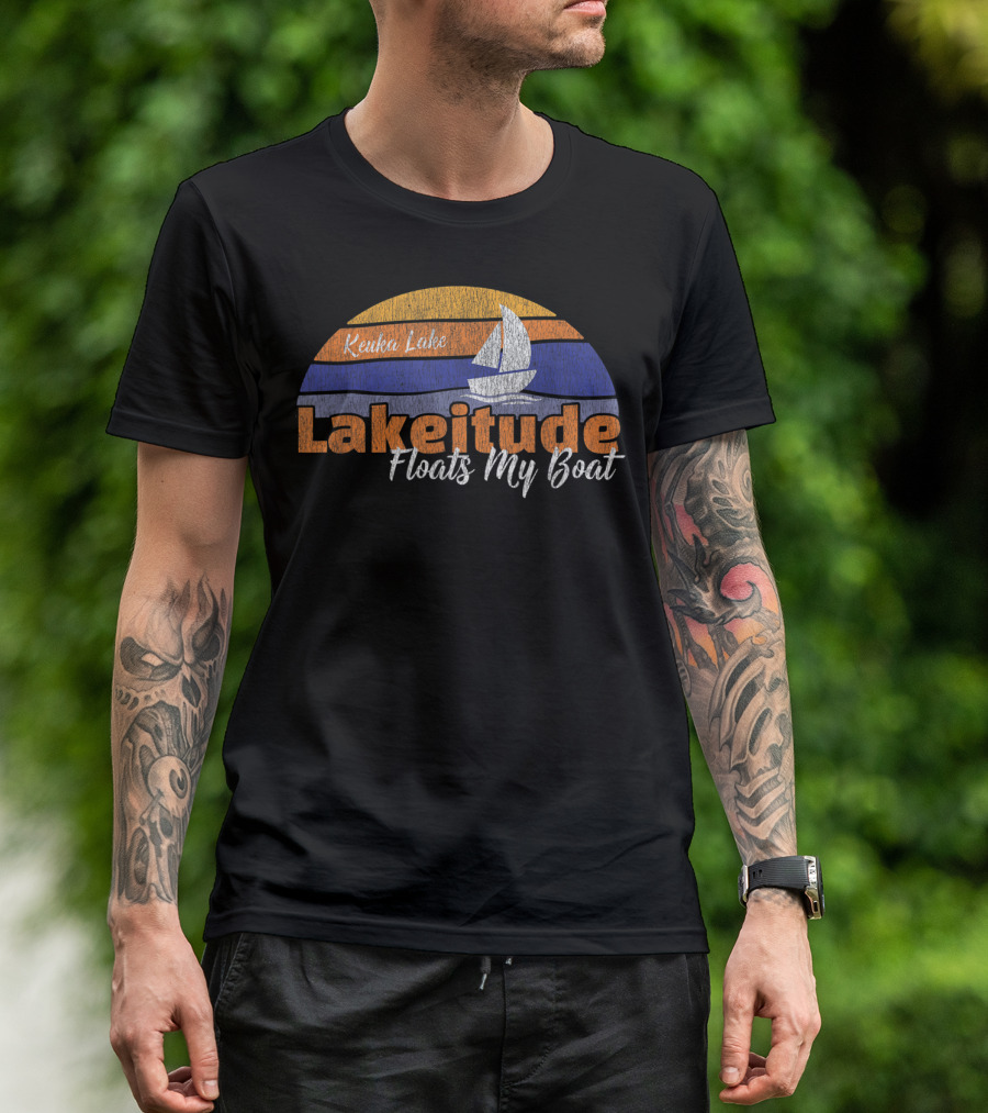 Keuka Lake Lakeitude Floats My Boat Boating Fun T-Shirt