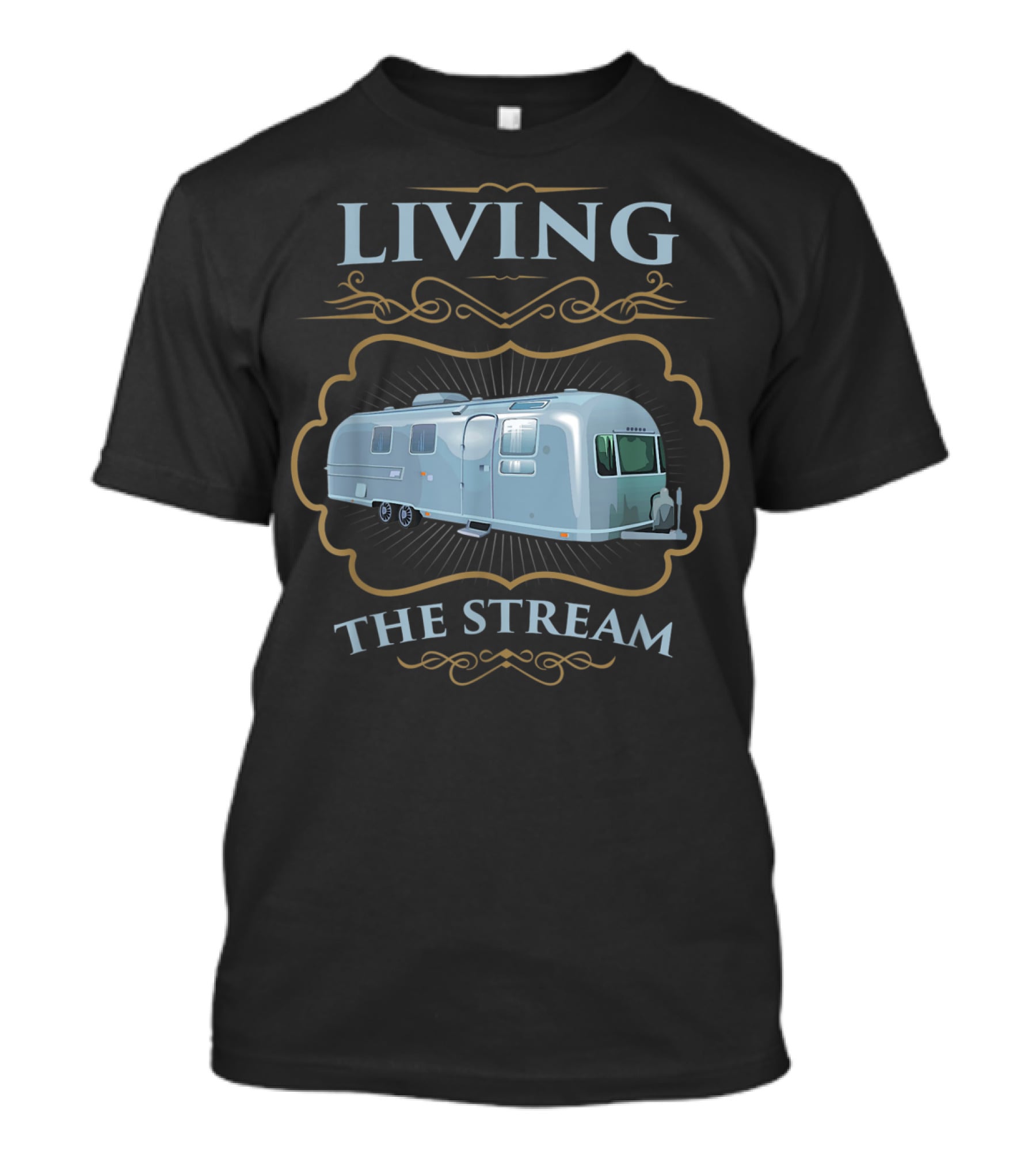 Living The Stream Airstream Retro Caravan T-Shirt