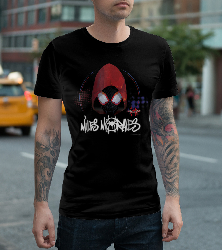 Marvel Spider Man Spiderverse Miles Morales Red Hood T-Shirt
