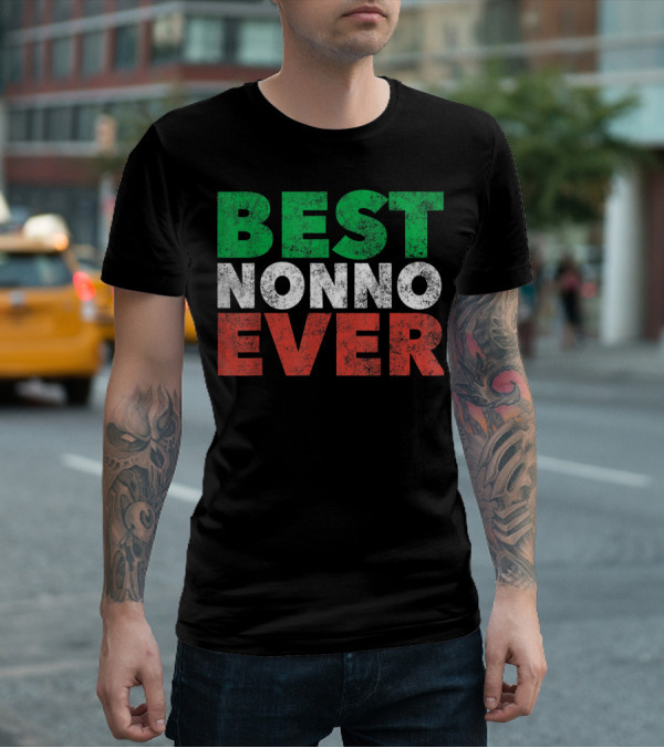 Best Nonno Ever Italian Grandfather Flag Colors T-Shirt