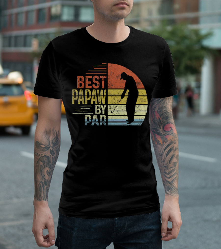 Best Papaw By Par Father's Day Golf Silhouette Vintage T-Shirt