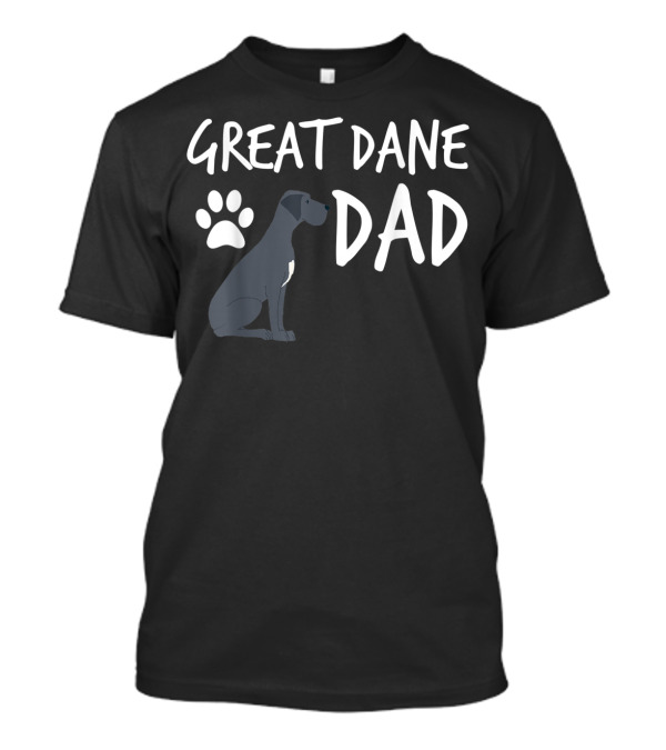 Great Dane Dad Dog Paw Print Puppy Lover T-Shirt