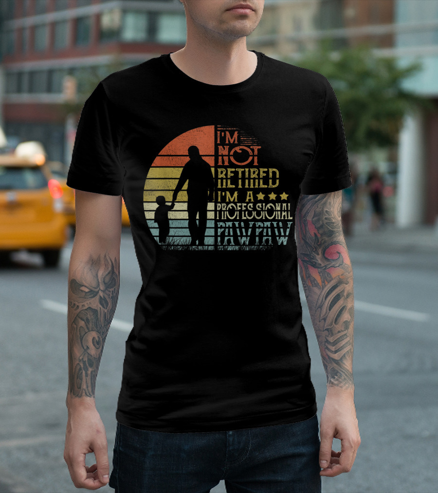 I'm Not Retired I'm A Professional Pawpaw Vintage Silhouette with Child T-Shirt