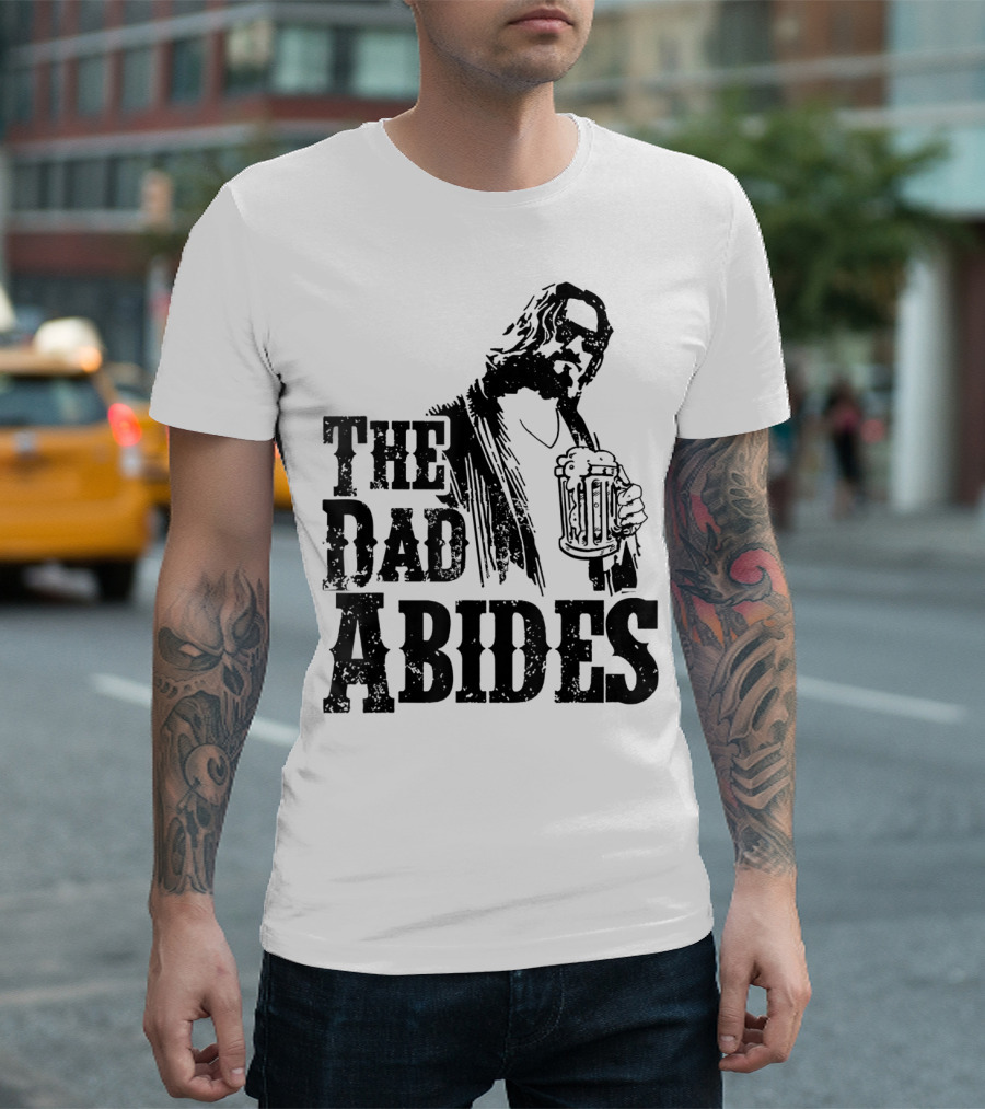Mens Dad Abides Holding Beer Mug T-Shirt