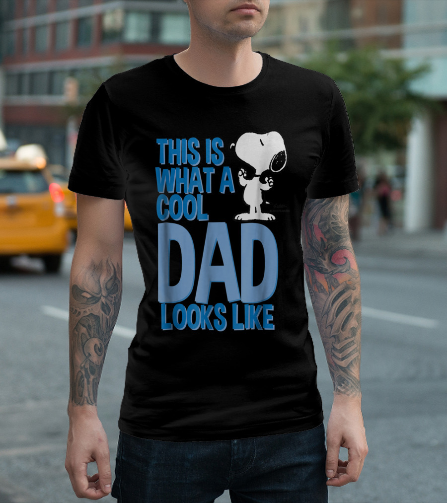 Snoopy This Is What a Cool Dad Looks Like Peanuts Mens T-Shirt
