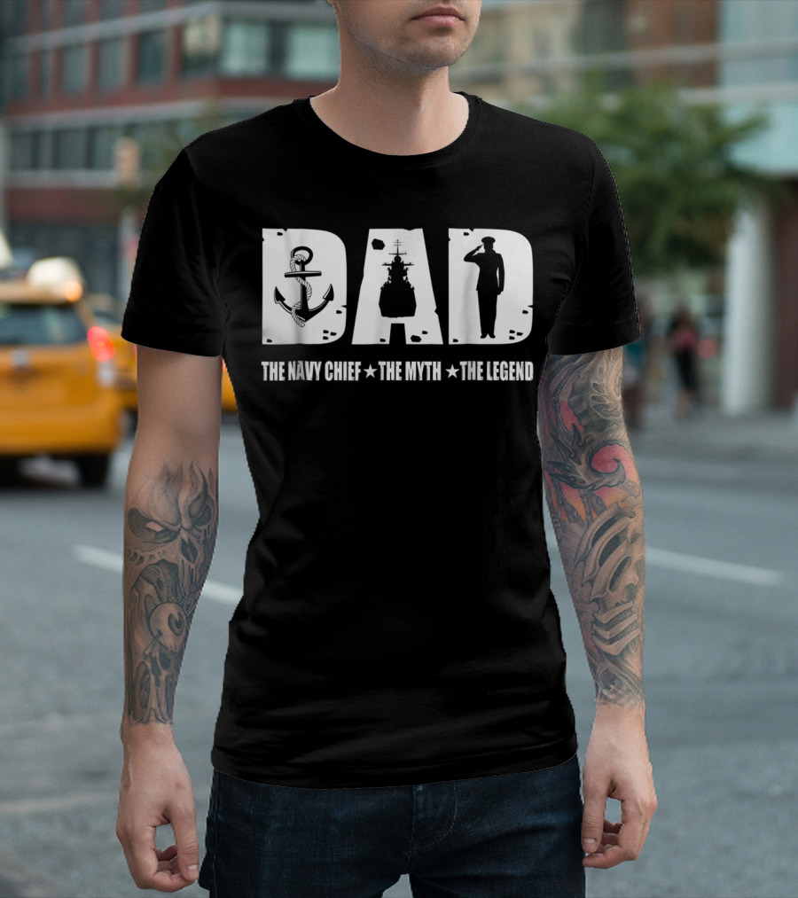 Mens Veteran Dad The Navy Chief The Myth The Legend T-Shirt
