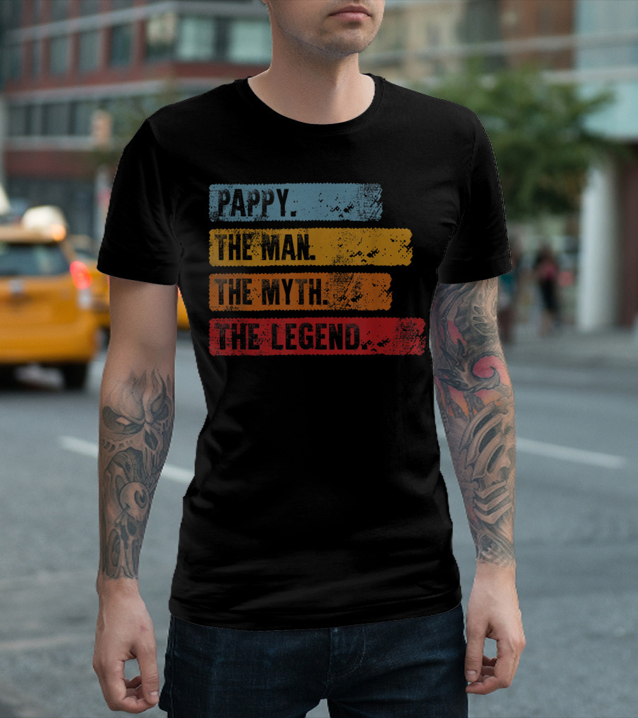 Pappy The Man The Myth The Legend Vintage Mens T-Shirt