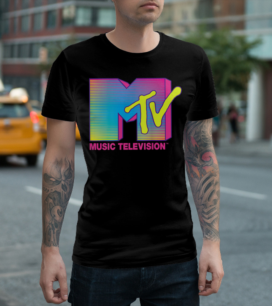 MTV Music Television Fluorescent Colors T-Shirt