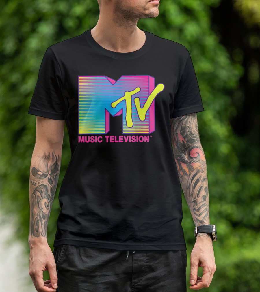 MTV Music Television Fluorescent Colors T-Shirt
