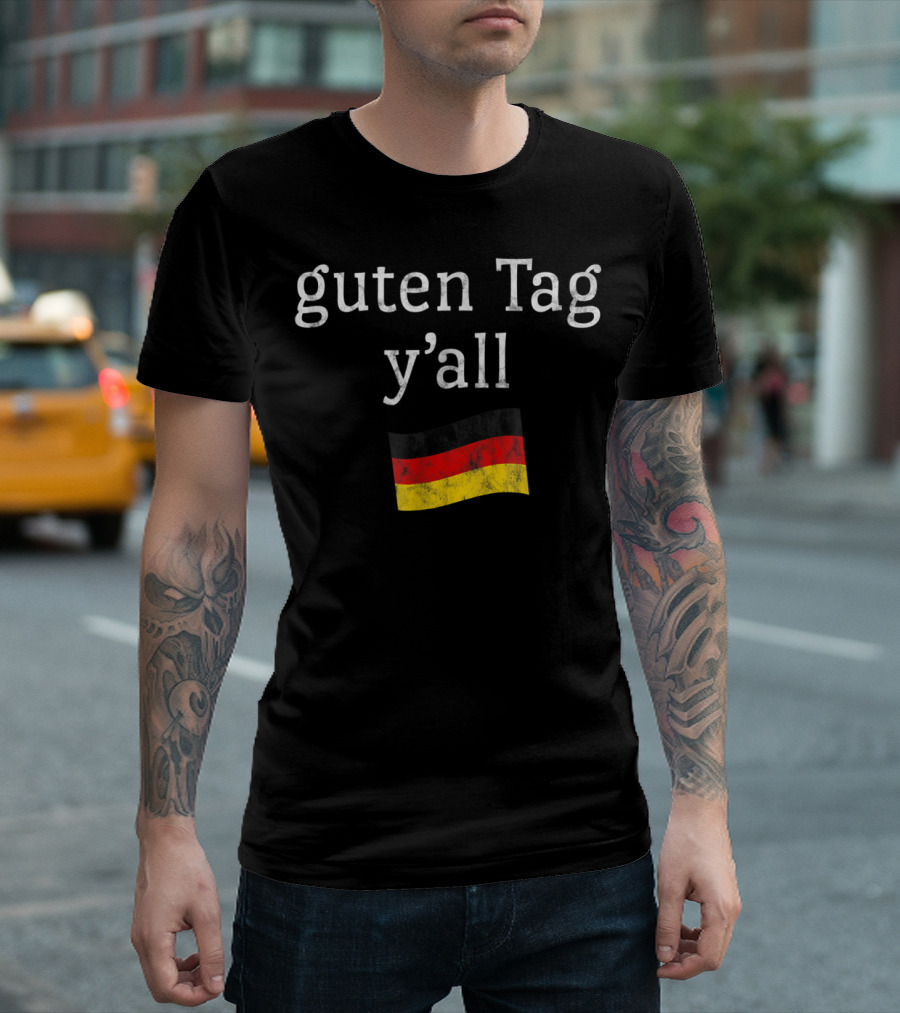 Guten Tag Y'all Oktoberfest Costume Funny Outfit Texas Ger Flag T-Shirt