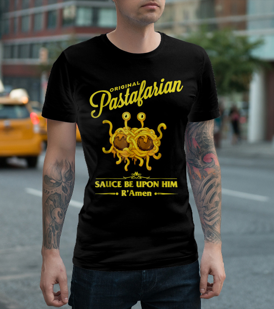 Original Pastafarian Sauce Be Upon Him R’Amen T-Shirt