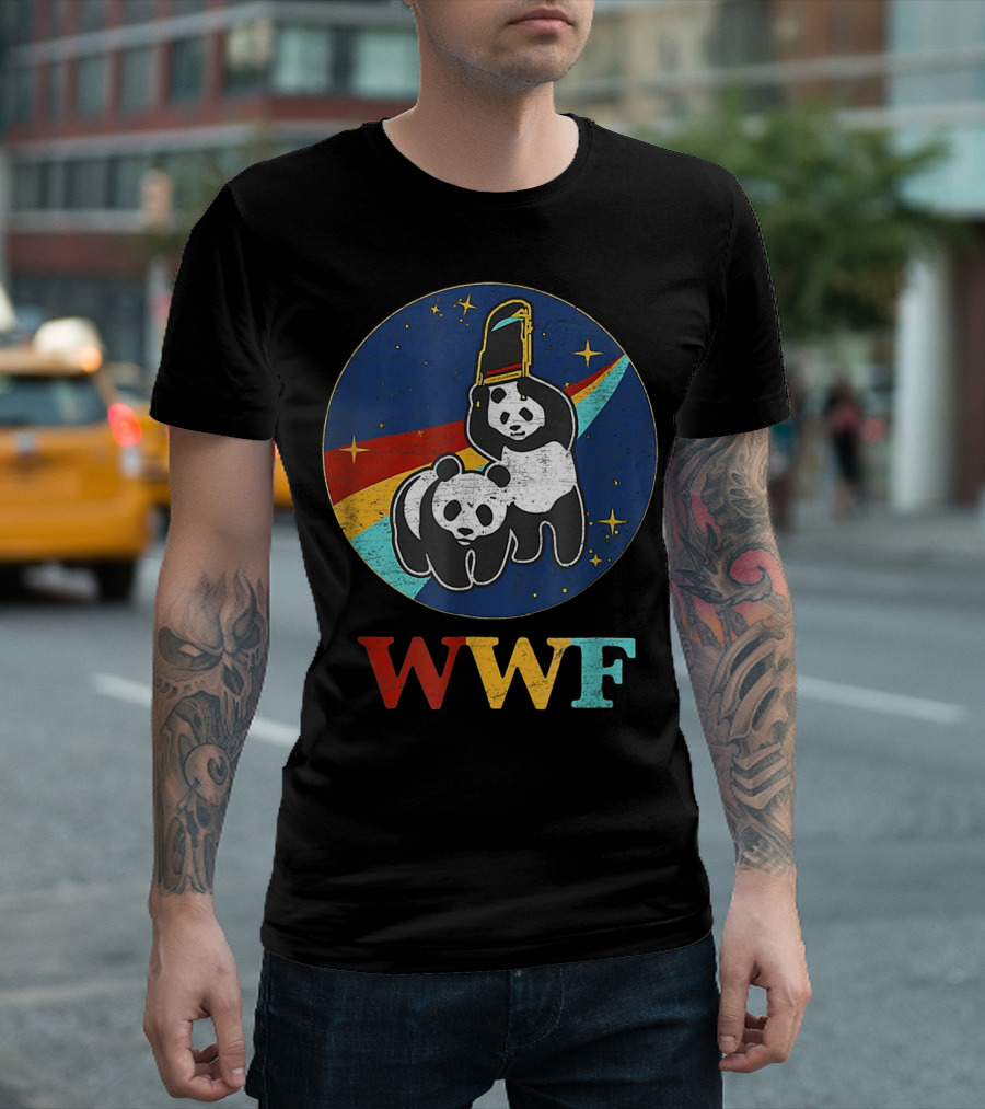 WWF Panda Bears With Championship Belt T-Shirt