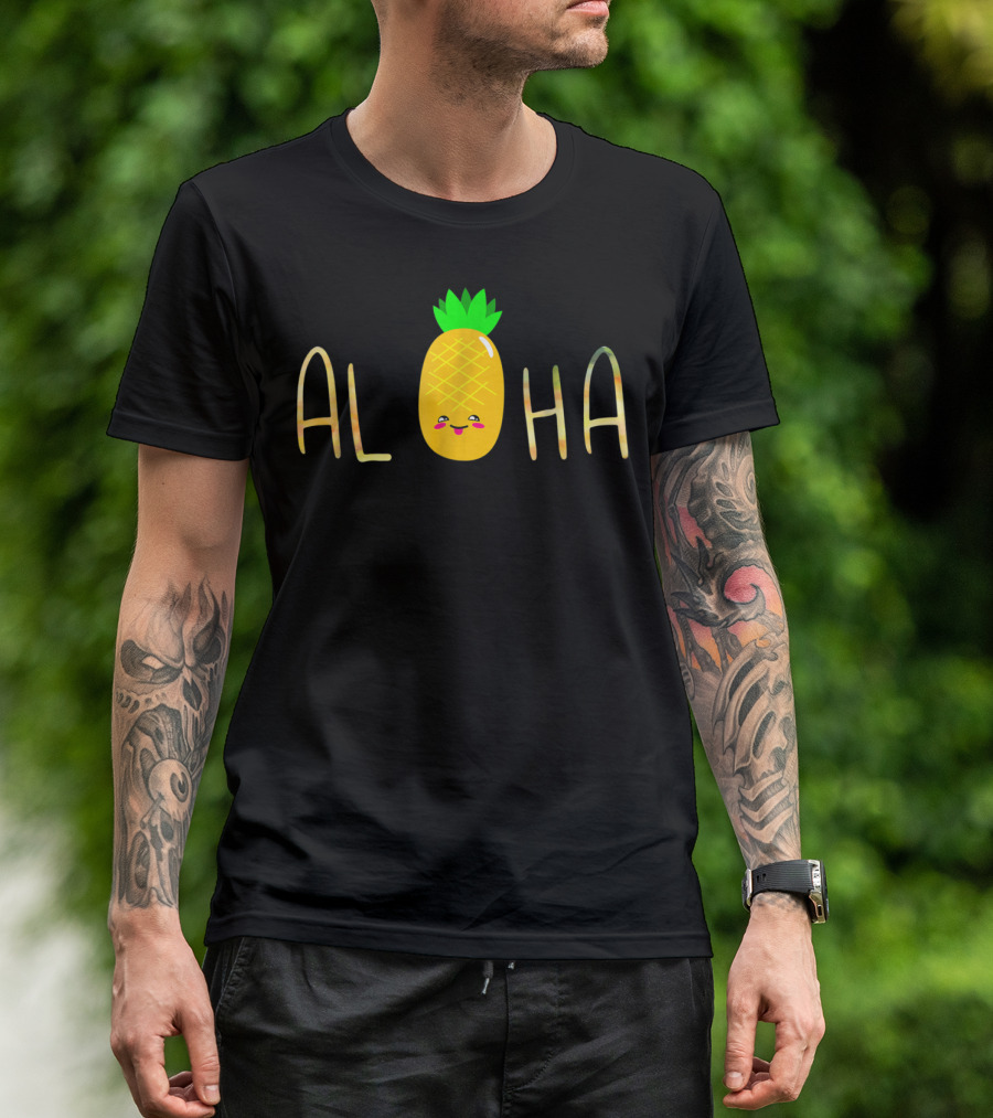 Aloha Pineapple Hawaii Beaches Hawaiian Fruit T-Shirt