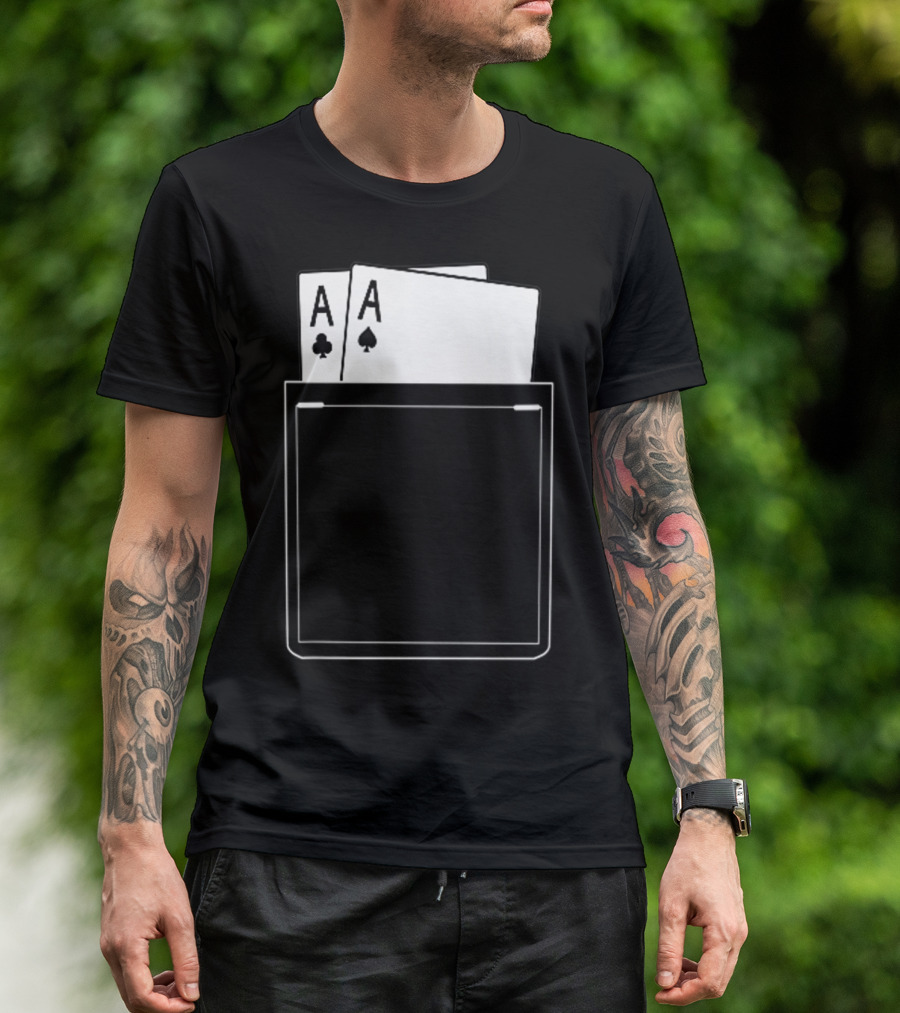 Pocket Aces Poker Spades Clubs Cards T-Shirt