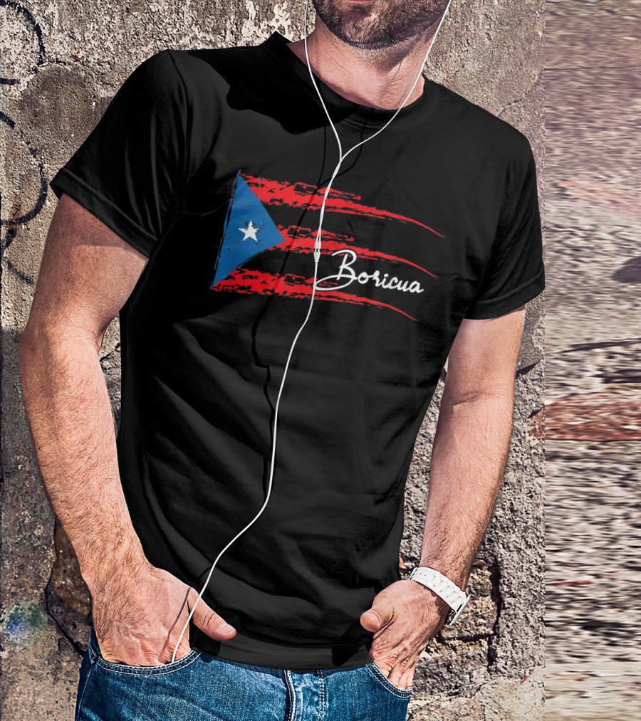 Boricua Puerto Rico Flag Scratched T-Shirt