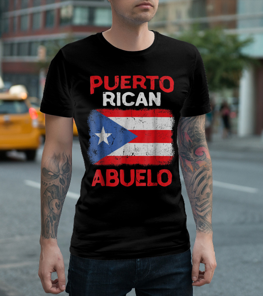 Puerto Rican Abuelo Grandpa Flag Fathers T-Shirt