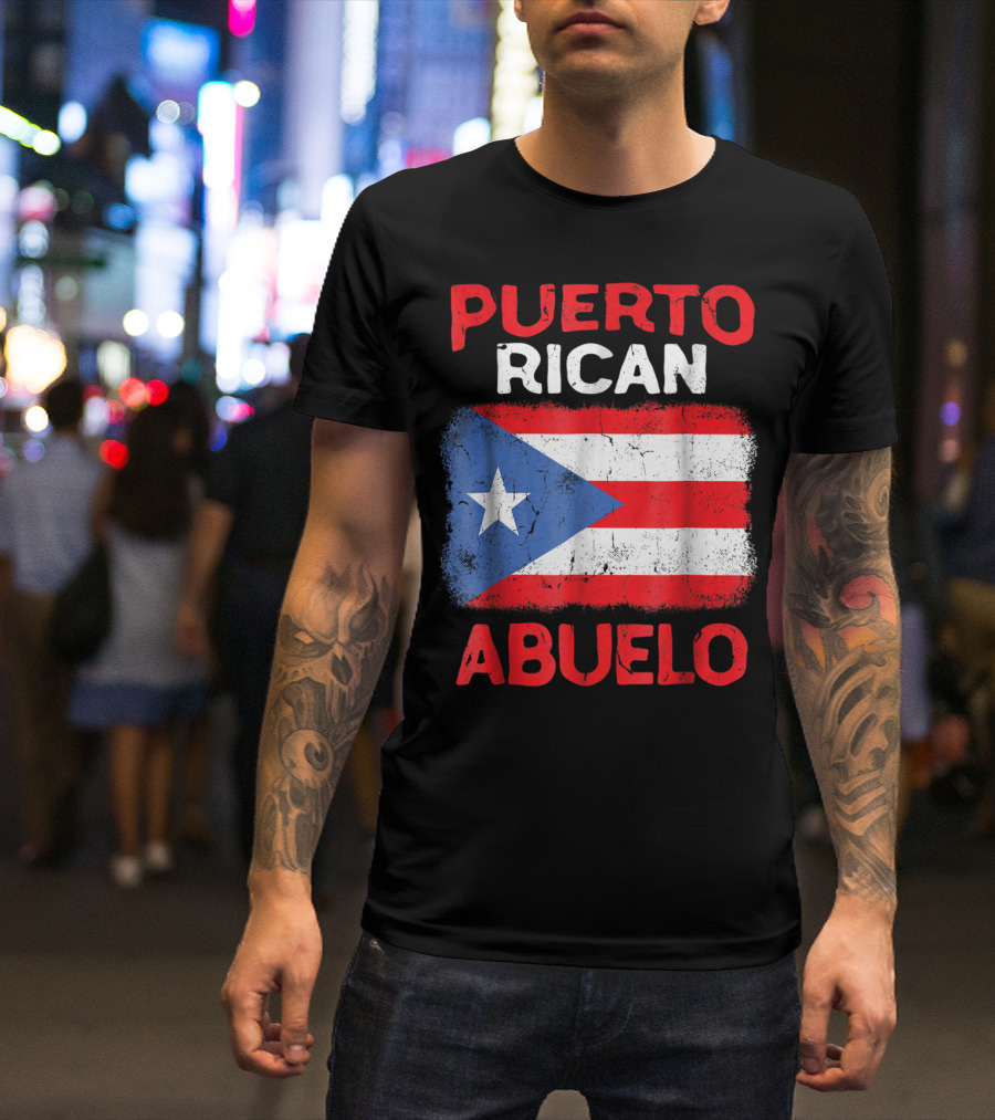 Puerto Rican Abuelo Grandpa Flag Fathers T-Shirt