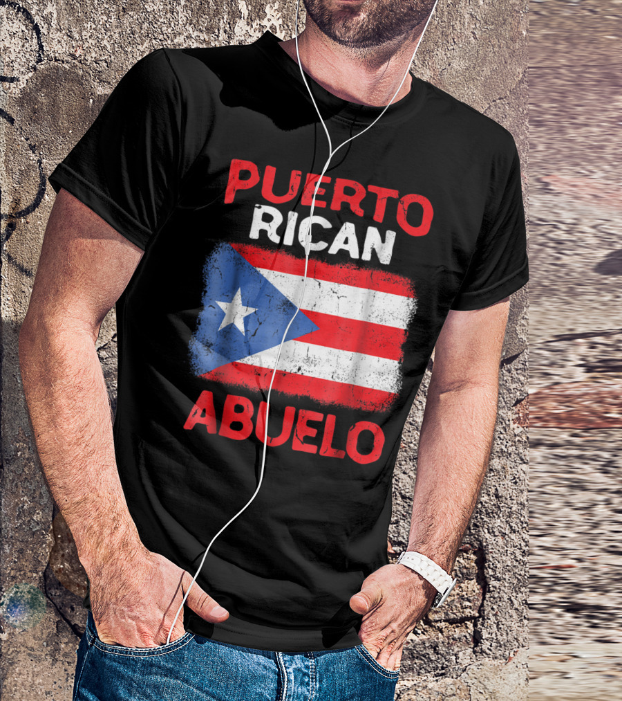 Puerto Rican Abuelo Grandpa Flag Fathers T-Shirt