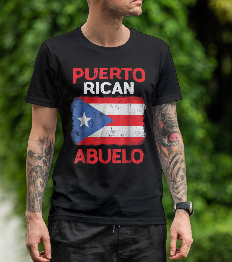 Puerto Rican Abuelo Grandpa Flag Fathers T-Shirt