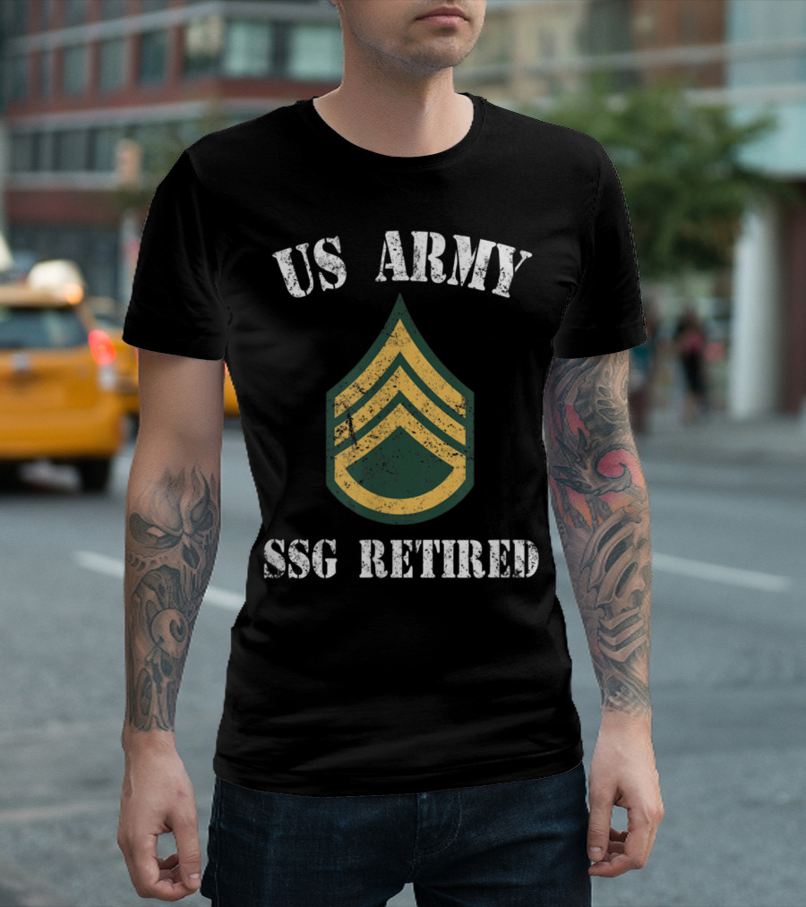 US Army SSG Retired Veteran Military Staff Sergeants T-Shirt