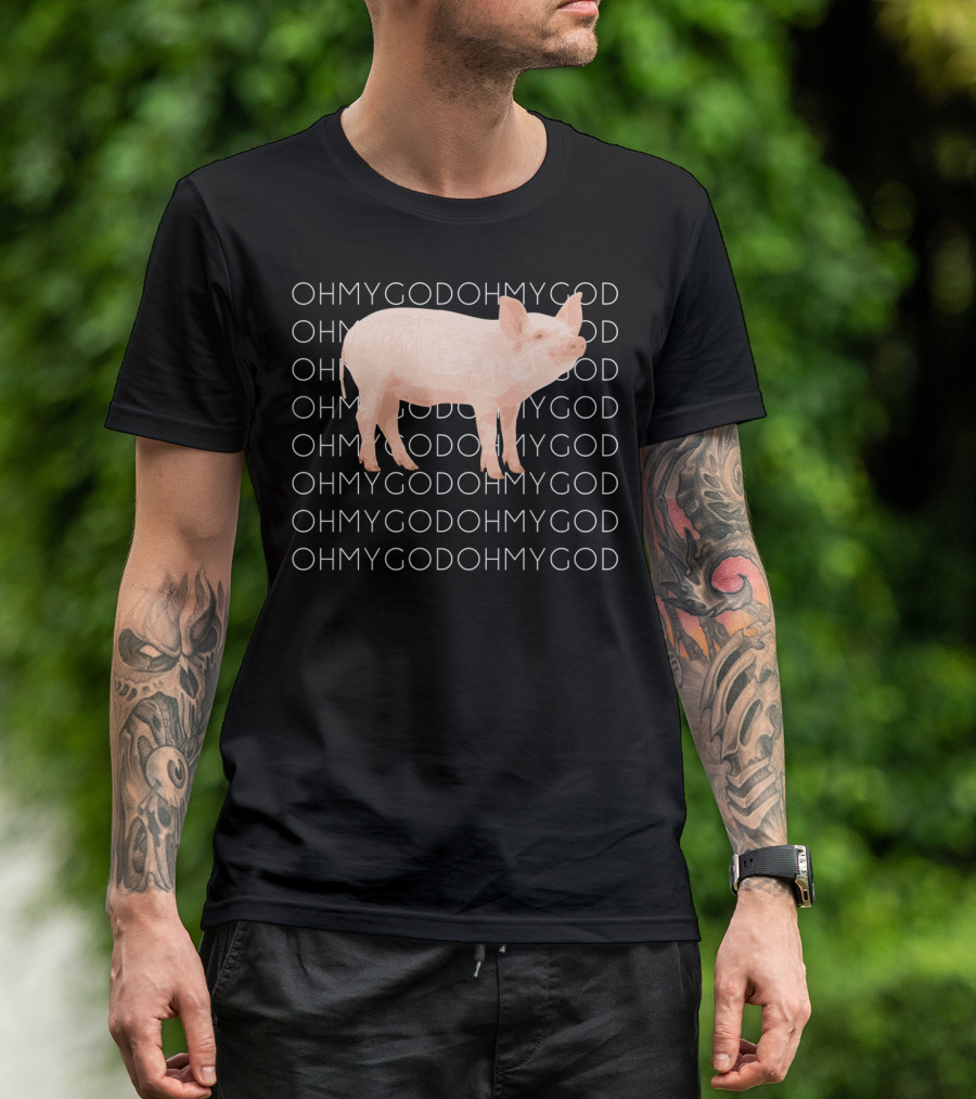 Shane Dawson Oh My God Pig Repeated Text T-Shirt