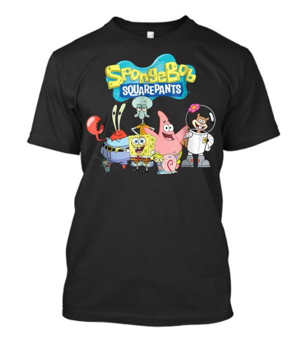 SpongeBob SquarePants Characters Group Featuring Mr. Krabs, Squidward, Patrick, Sandy, And Gary T-Shirt