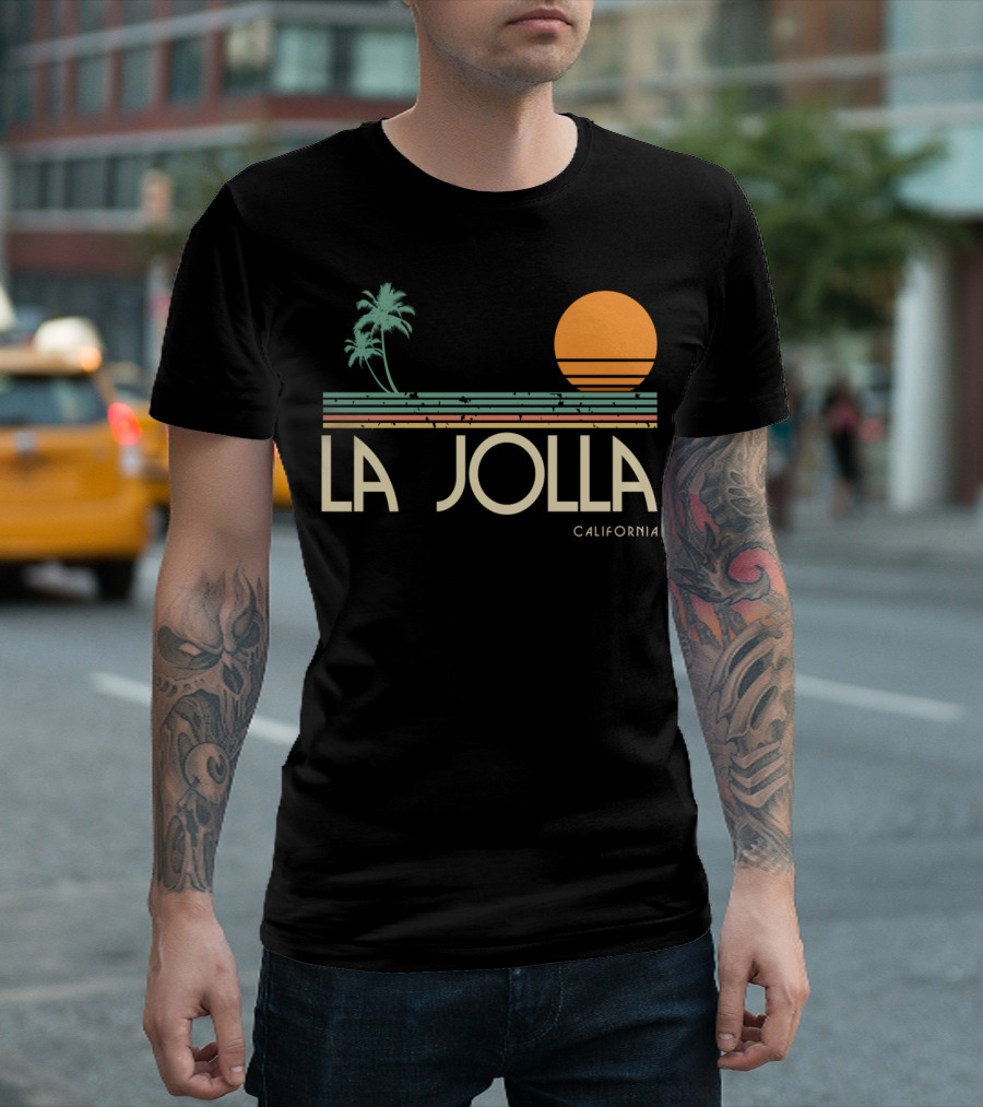 La Jolla California Vintage Sunset Palm Trees T-Shirt