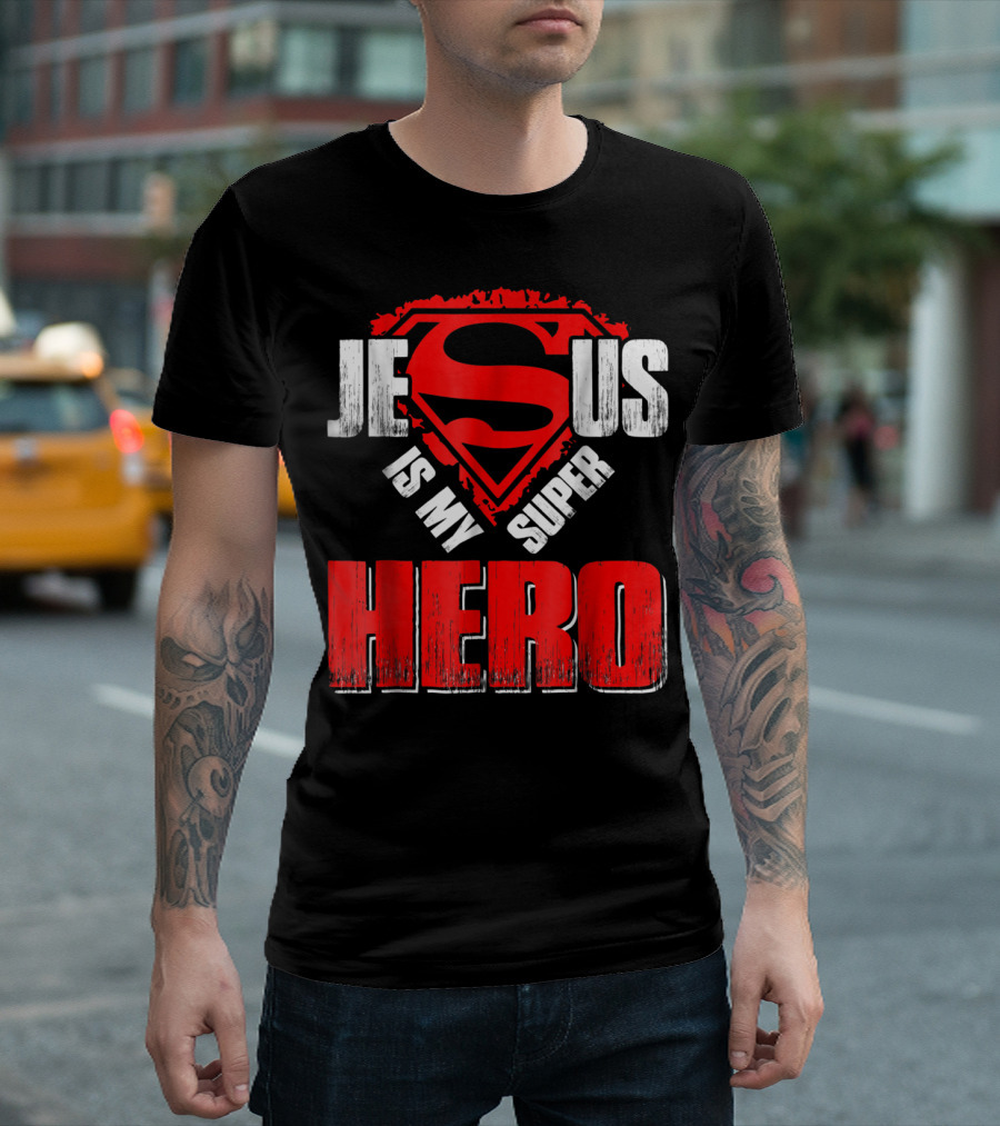 Jesus Is My Super Hero Superman Shield T-Shirt