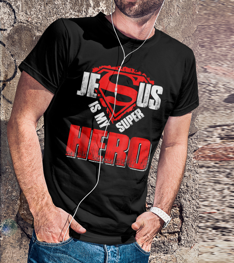 Jesus Is My Super Hero Superman Shield T-Shirt