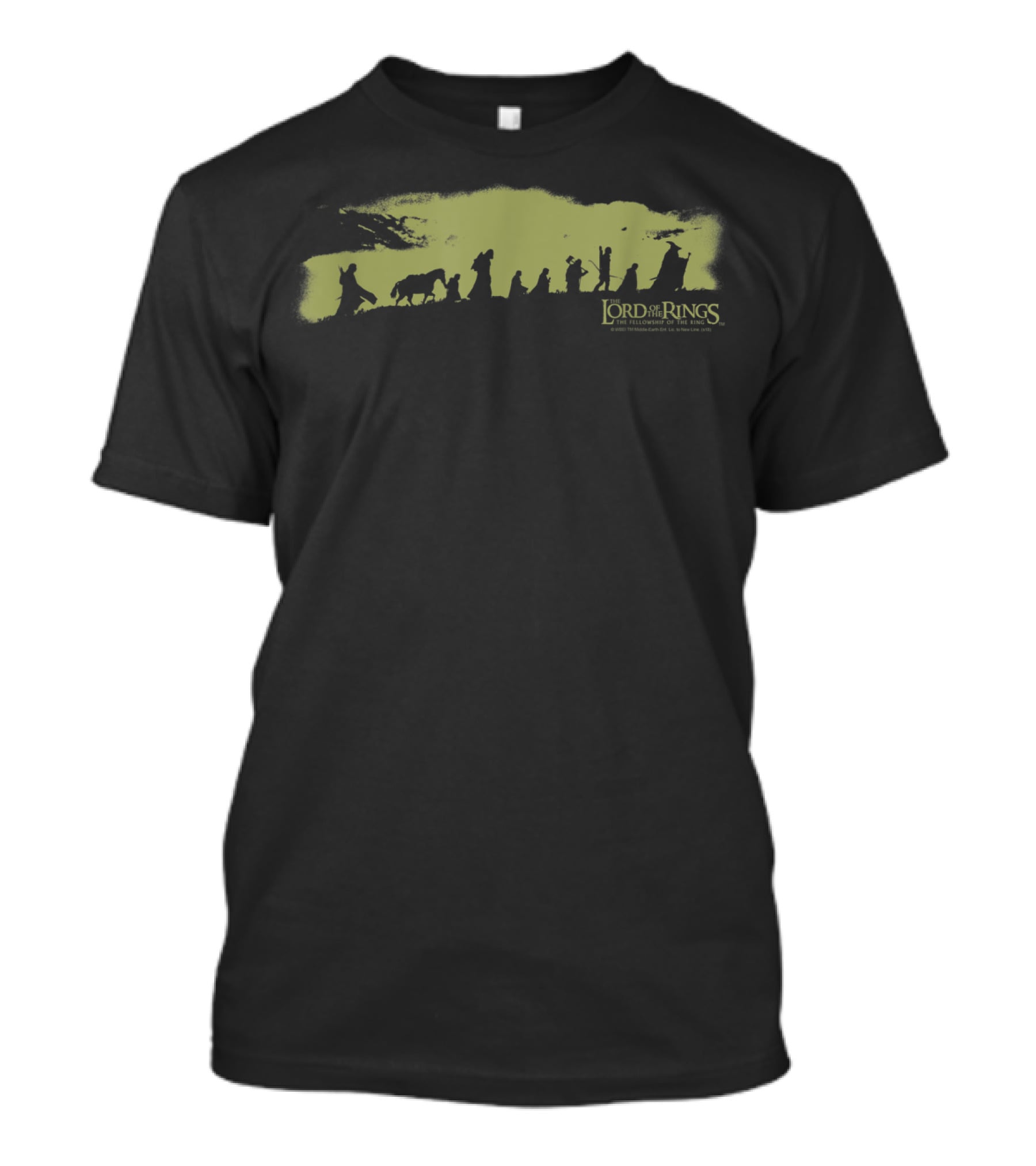 Lord Of The Rings The Fellowship Silhouette On Mountain Path T-Shirt