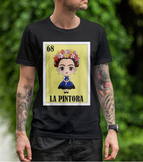 Loteria 68 La Pintora Mexican Graphic Icon T-Shirt