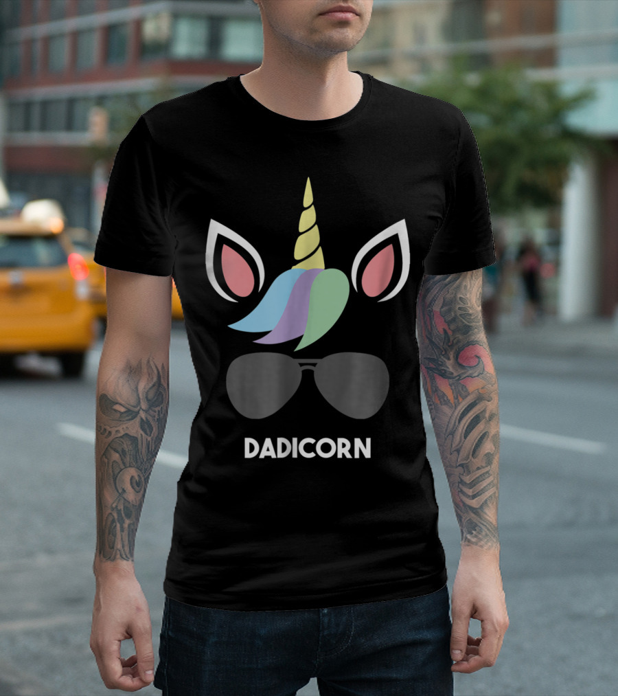 Dadicorn Funny Unicorn Best Dad Father Mens T-Shirt