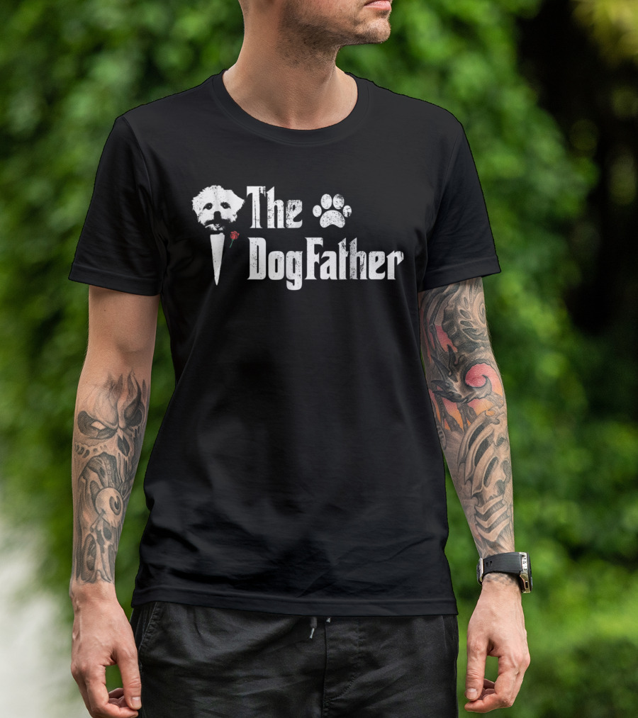Mens The DogFather Maltese Dog Dad Father's Novelty T-Shirt