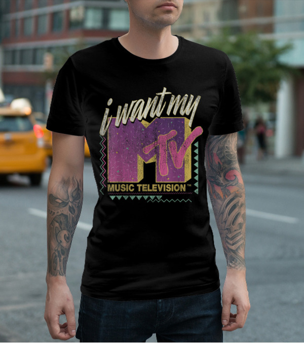 I Want My MTV Music Television Vintage 90's Colorful T-Shirt