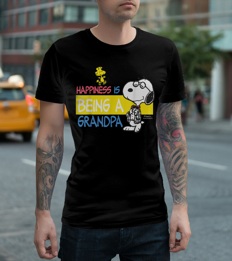 Peanuts Snoopy Happiness Is Being A Grandpa Woodstock T-Shirt
