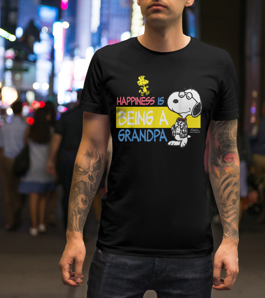 Peanuts Snoopy Happiness Is Being A Grandpa Woodstock T-Shirt