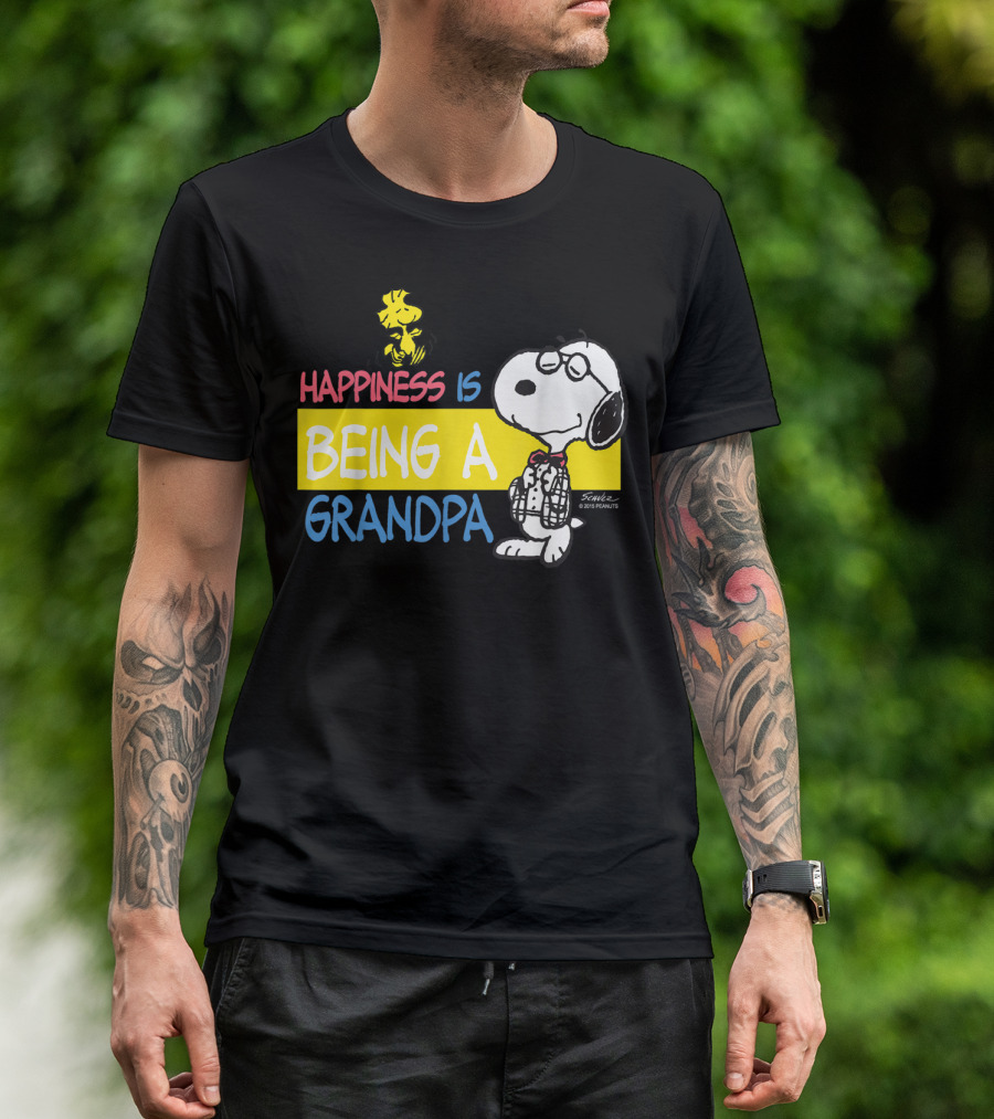 Peanuts Snoopy Happiness Is Being A Grandpa Woodstock T-Shirt