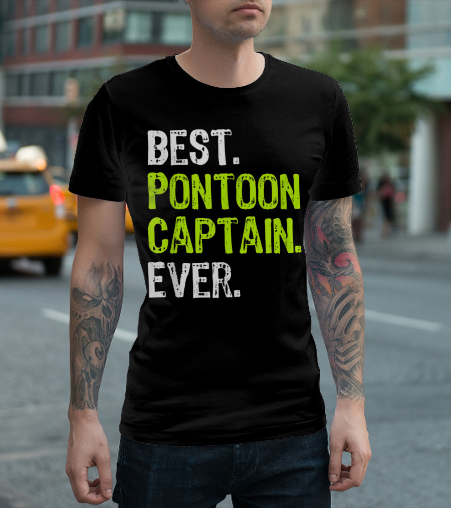 Best Pontoon Captain Ever Funny Boat Lake T-Shirt
