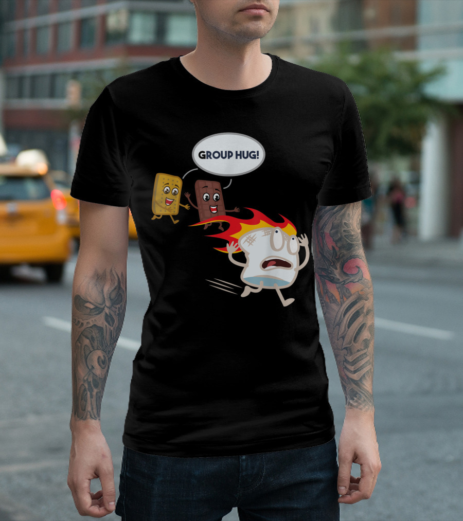 Group Hug S'mores Marshmallow Camping Roastin' T-Shirt