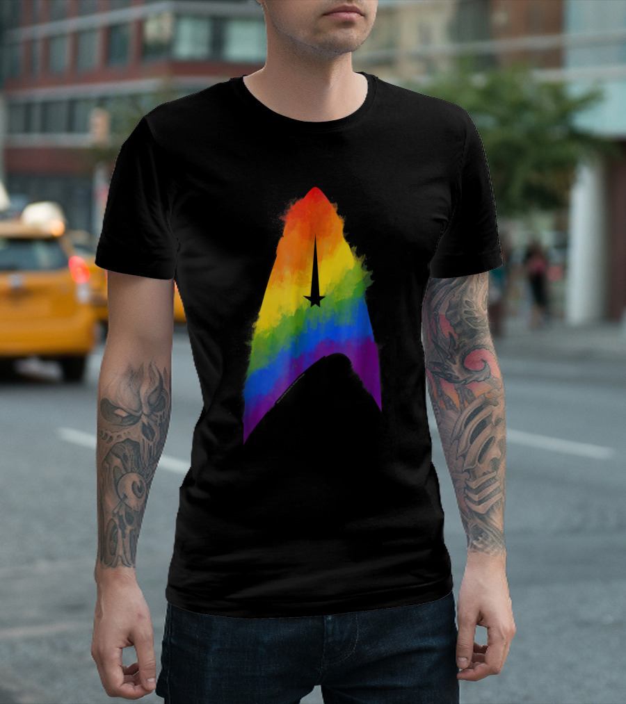Star Trek Discovery Insignia Rainbow Paint Splash T-Shirt
