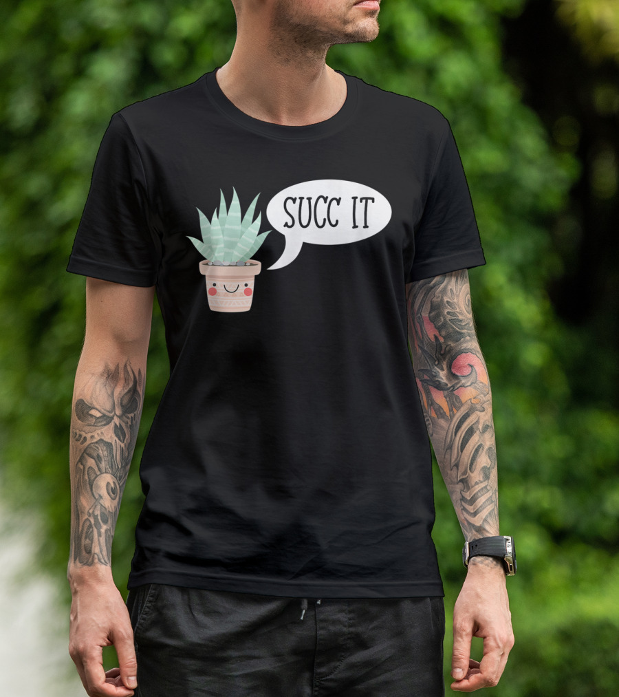 Succ It Cute Kawaii Succulent Plant Pot With Indoor Charm T-Shirt