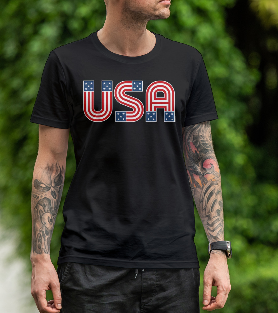 USA Stars And Stripes Patriotic American Flag T-Shirt
