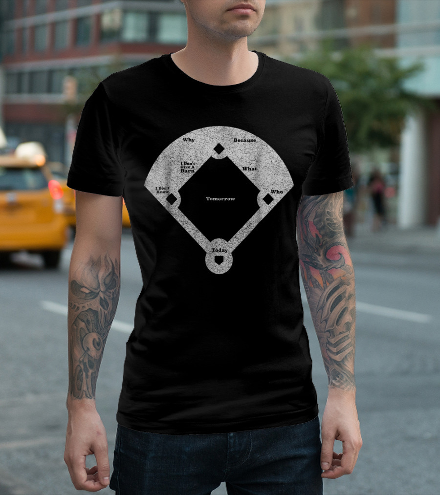 Who's On First Abbott Costello Baseball Diagram T-Shirt