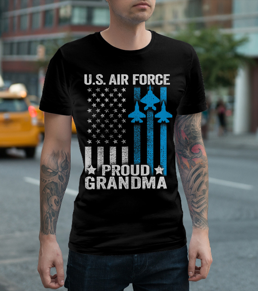 U.S. Air Force Proud Grandma Stars And Jets USAF T-Shirt